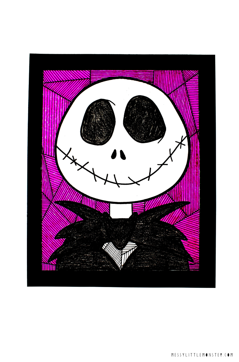 Jack skellington nightmare before christmas coloring page