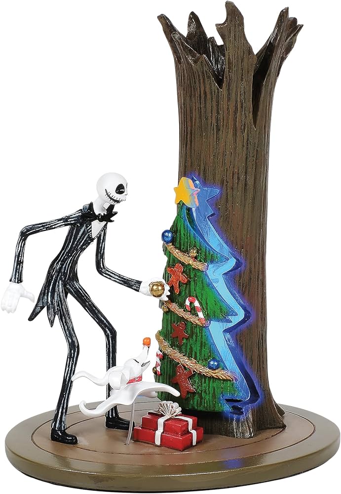 Department disney the nightmare before christmas village accessories jack skellington discovers christmas town lit figurine inch multicolor home kitchen