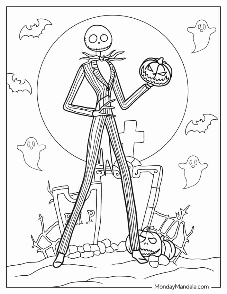 Nightmare before christmas coloring pages free pdfs