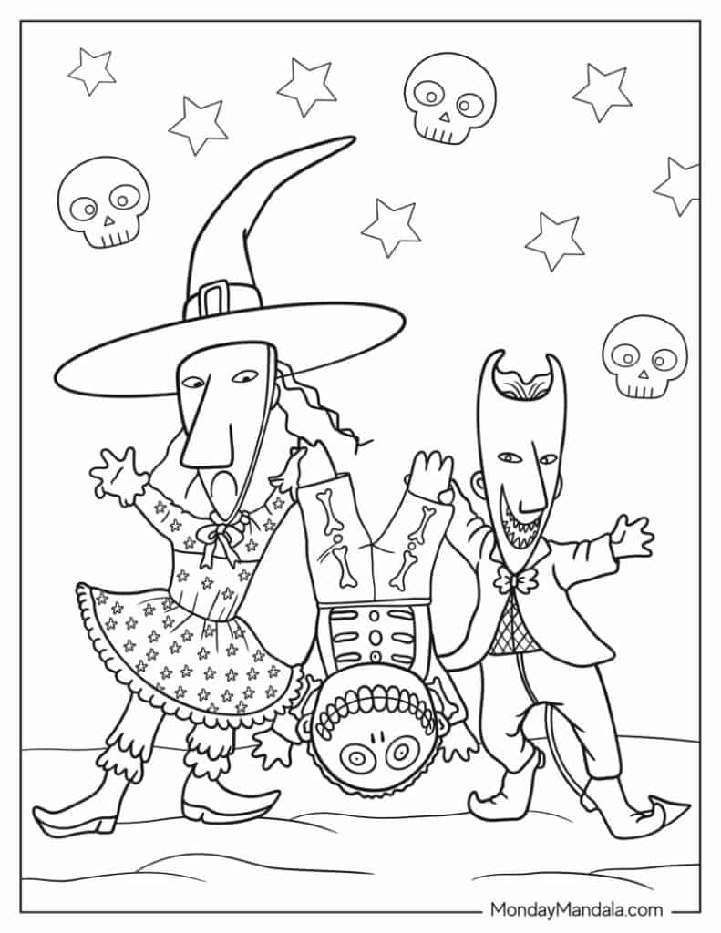 Nightmare before christmas coloring pages free pdfs