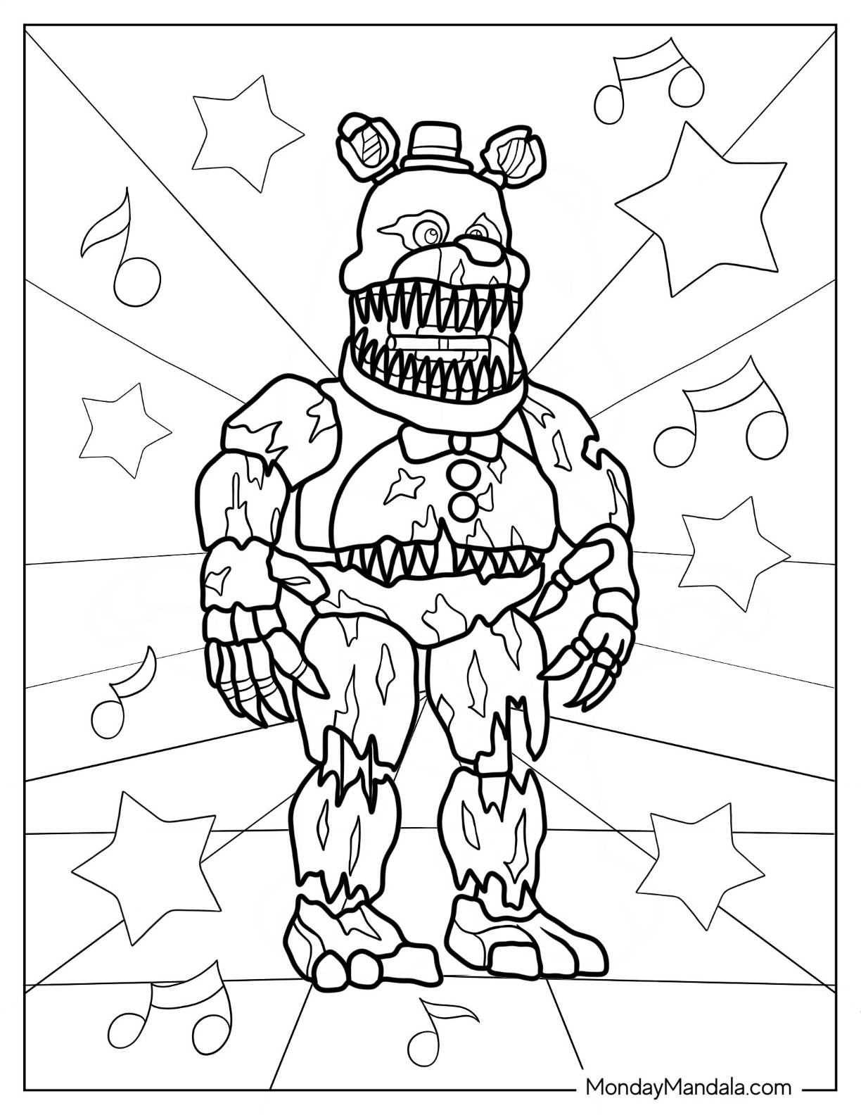 Five nights at freddies coloring pages free pdf printables