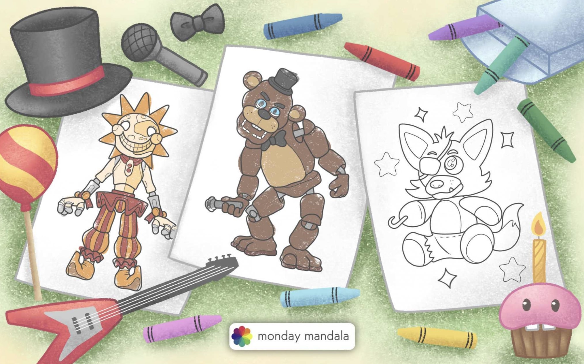 Five nights at freddies coloring pages free pdf printables