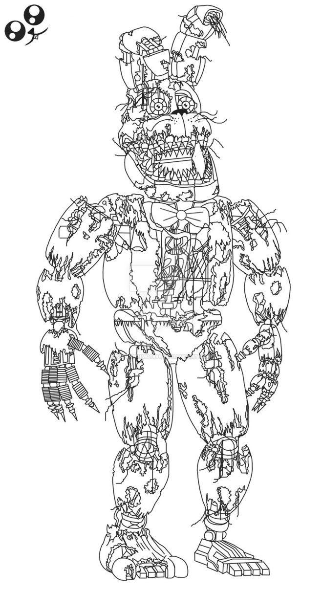 Nightmare bonnie fnaf by superprimo fnaf coloring pages mermaid coloring pages coloring pages