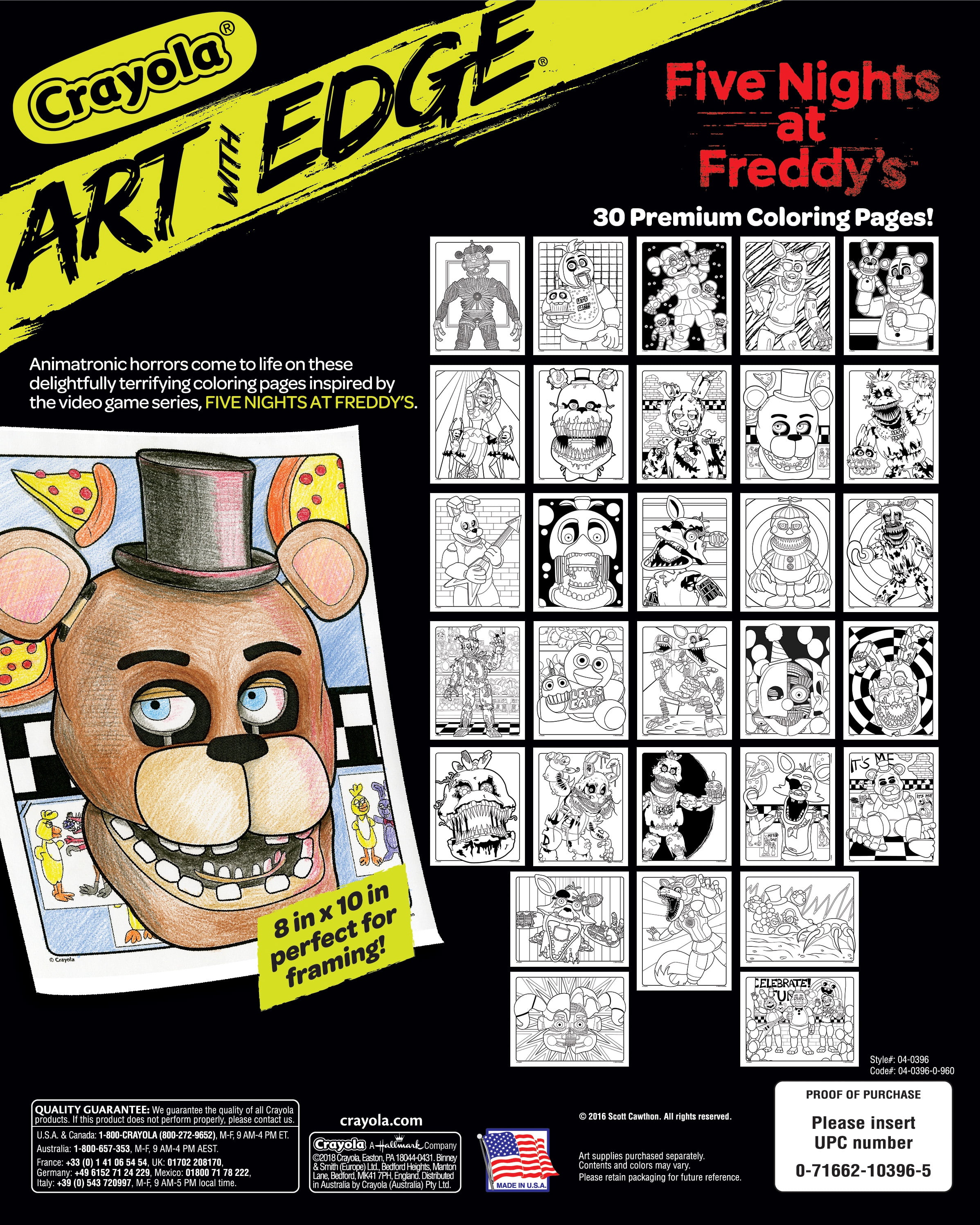 Crayola art with edge coloring book five nights at freddys pages