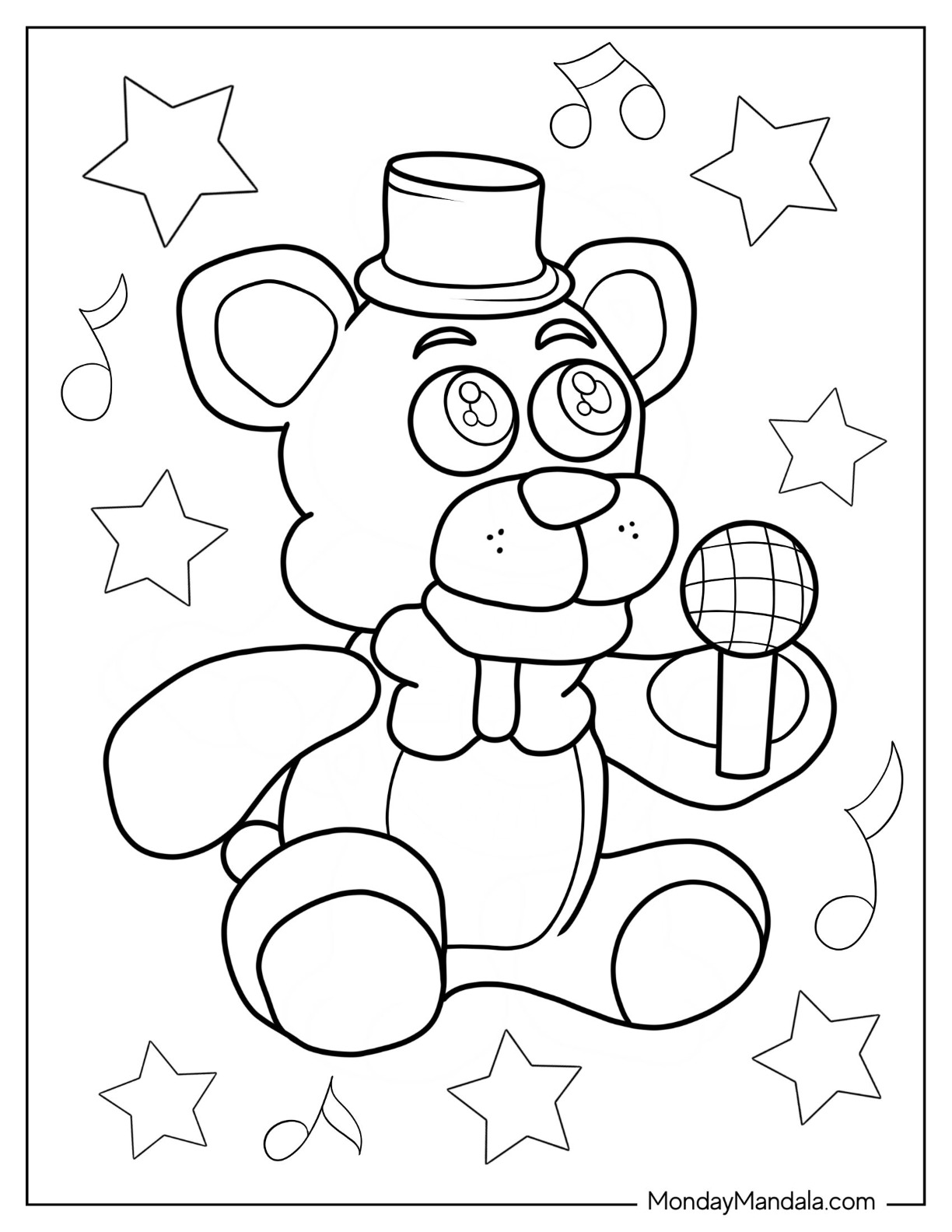 Five nights at freddies coloring pages free pdf printables