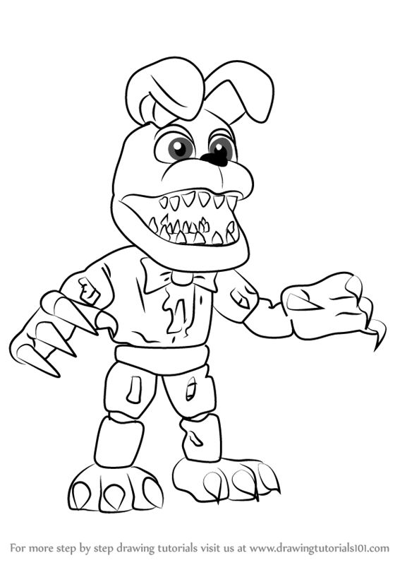 Learn how to draw nightmare bonnie from five nights at freddys five nights at freddys step by stâ fnaf coloring pages coloring pages five nights at freddys