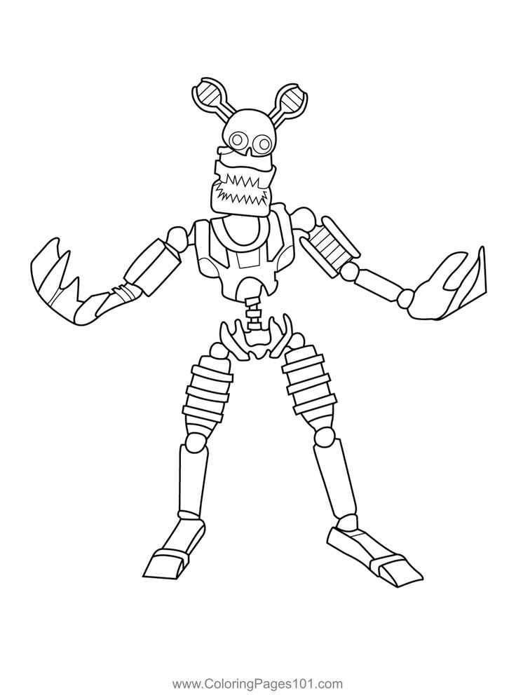 Nightmare endo fnaf coloring page fnaf coloring pages coloring pages printable coloring pages