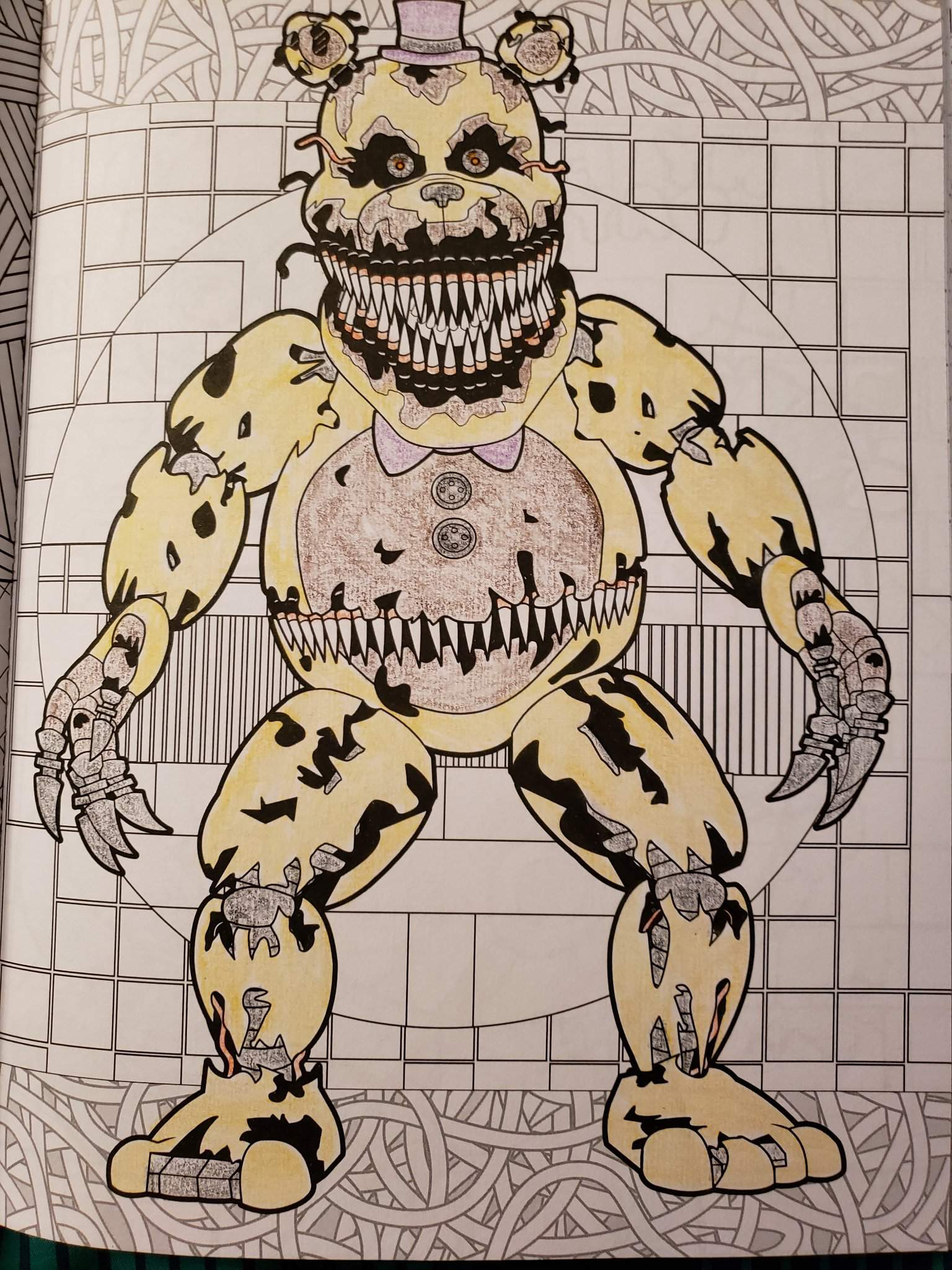 Fnaf coloring page day five nights at freddys amino