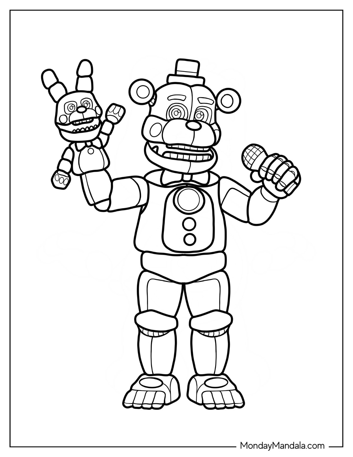 Five nights at freddies coloring pages free pdf printables