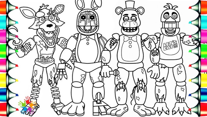 Five nights at freddys new coloring pages how to color fnaf nightare aniatronics ncs usic