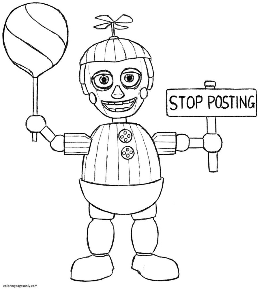 Nightmare freddy fnaf coloring page