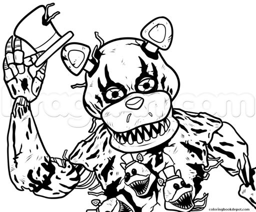 Imagem draw nightmare freddy fazbear five nights at freddys fnaf coloring five nights at freddys ptbr amino