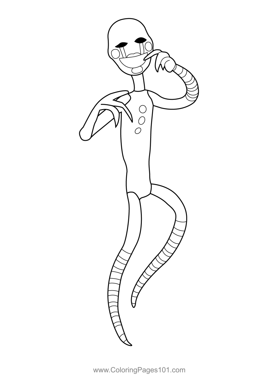 Marionette fnaf coloring page for kids