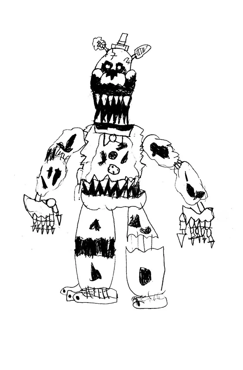 Fnaf pencil sketch art prints per print