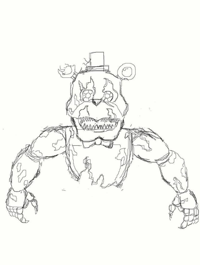 Nightmare freddy outline rfivenightsatfreddys