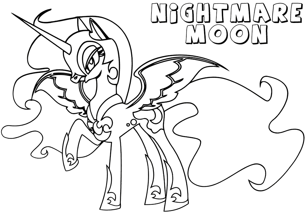 Nightmare moon coloring pages coloring pages to download and print