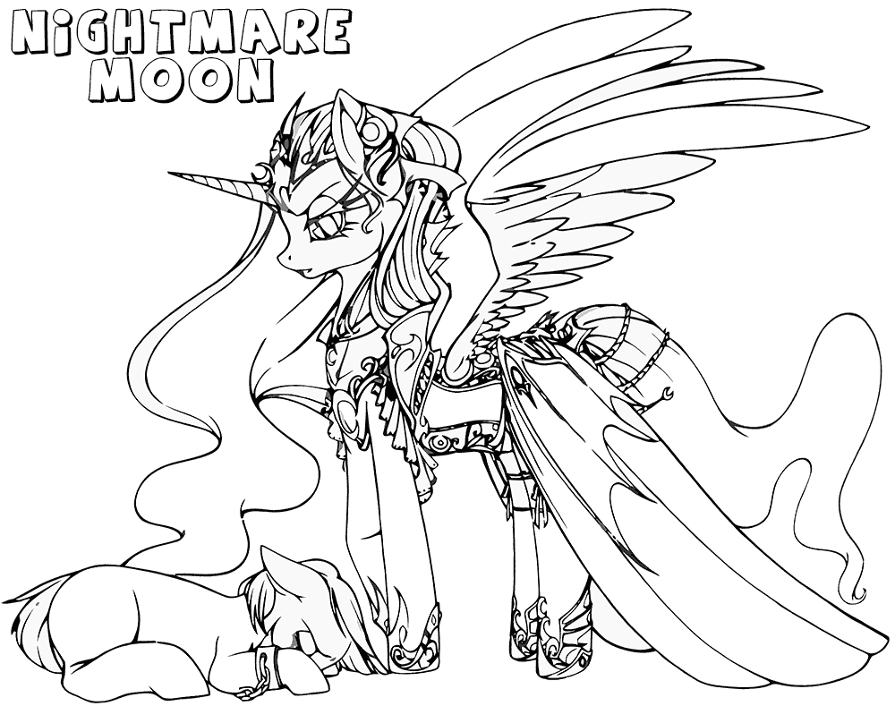 Nightmare moon coloring pages coloring pages to download and print