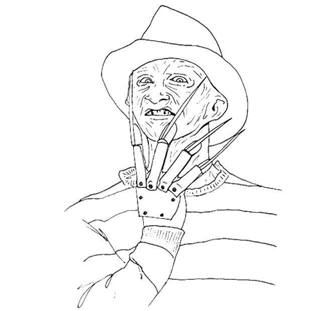 Online coloring pages coloring page a nightmare on elm street the film download print coloring page