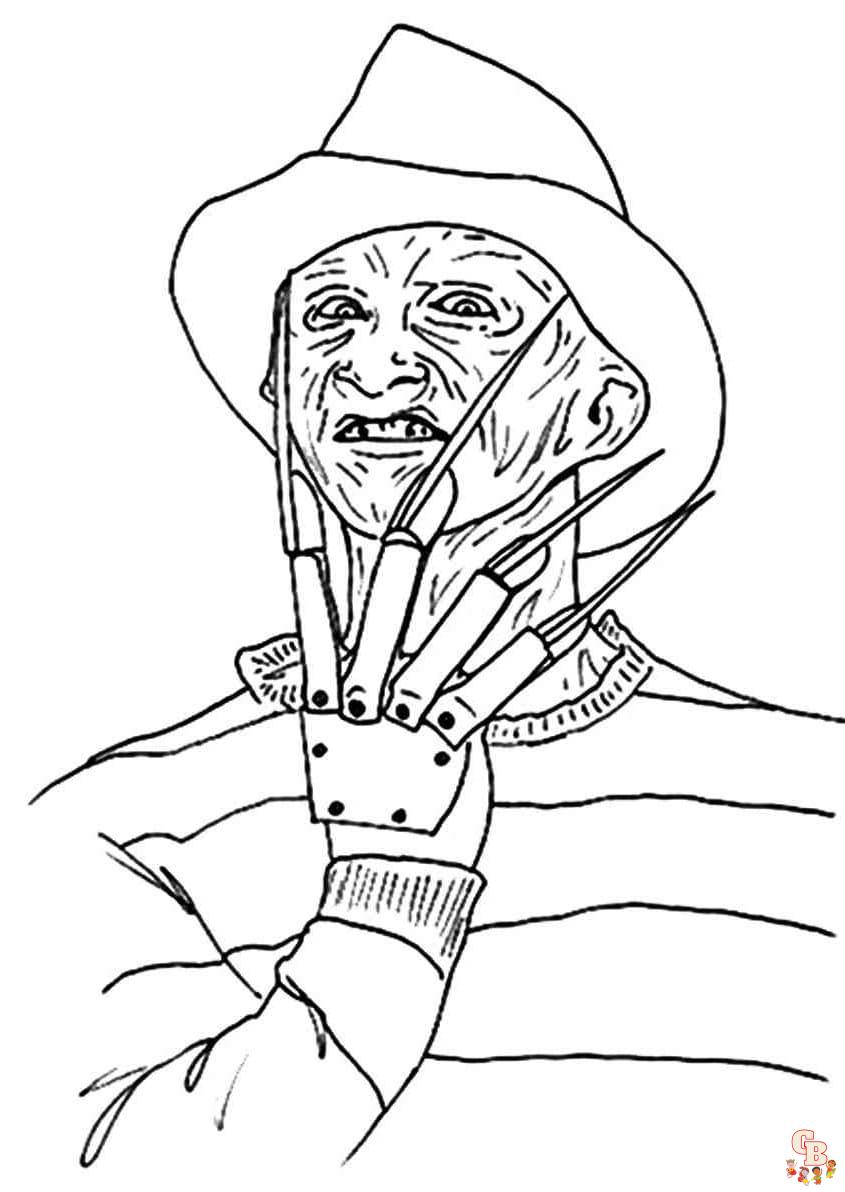 Printable freddy krueger coloring pages free for kids and adults