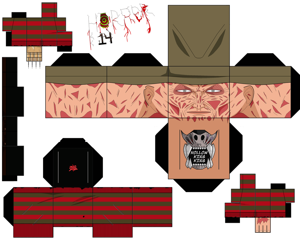 Freddy krueger papercraft paper toy free printable papercraft templates