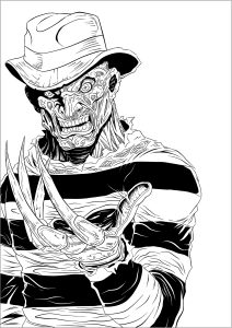 Freddy krueger coloring pages for adults kids