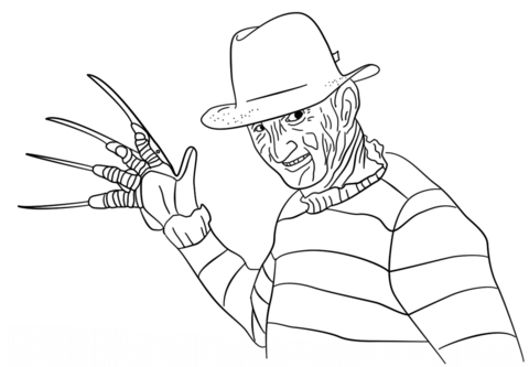 Freddy krueger coloring page free printable coloring pages