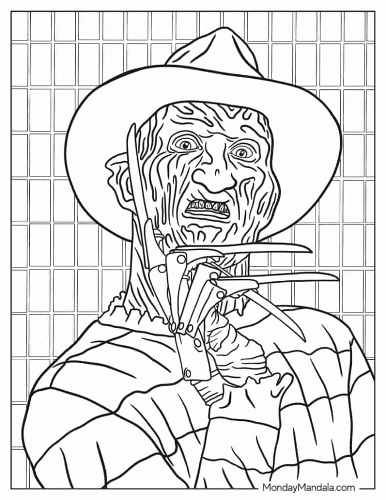 Horror coloring pages free pdf printables