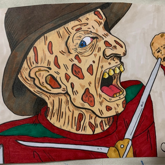 Freddy krueger coloring page a nightmare on elm street art