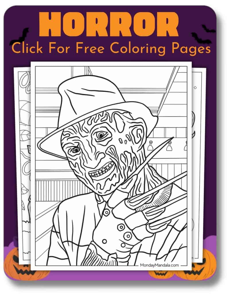 Halloween coloring pages free pdf printables