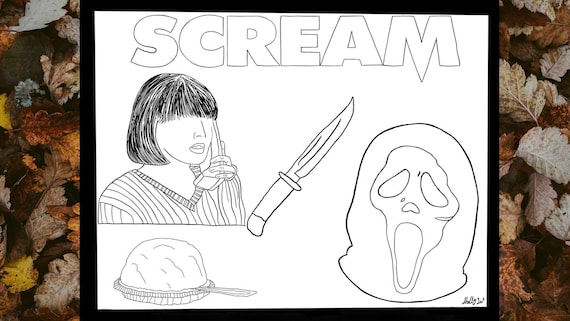 Scream horror movie coloring page