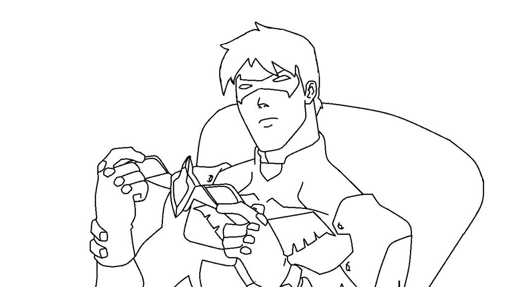 Young justice nightwing coloring page by thewritinggamer on
