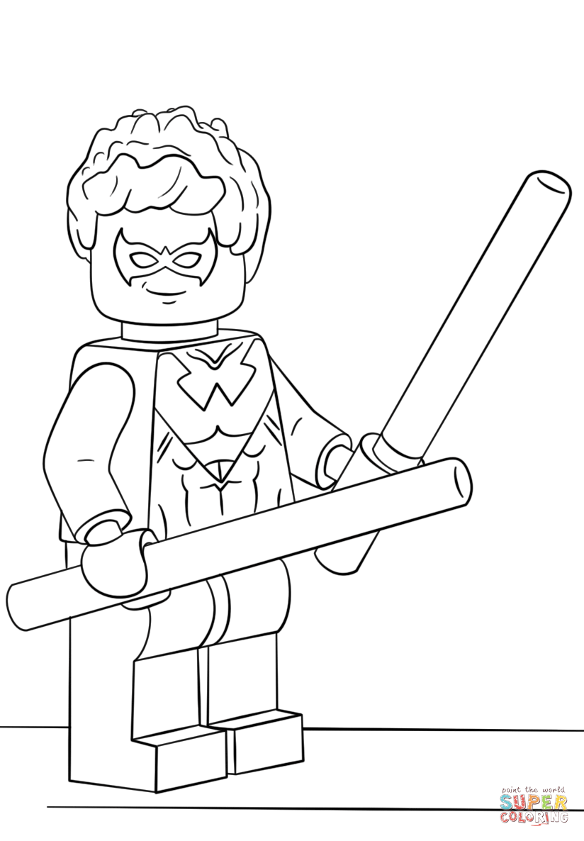 Lego nightwing coloring page free printable coloring pages