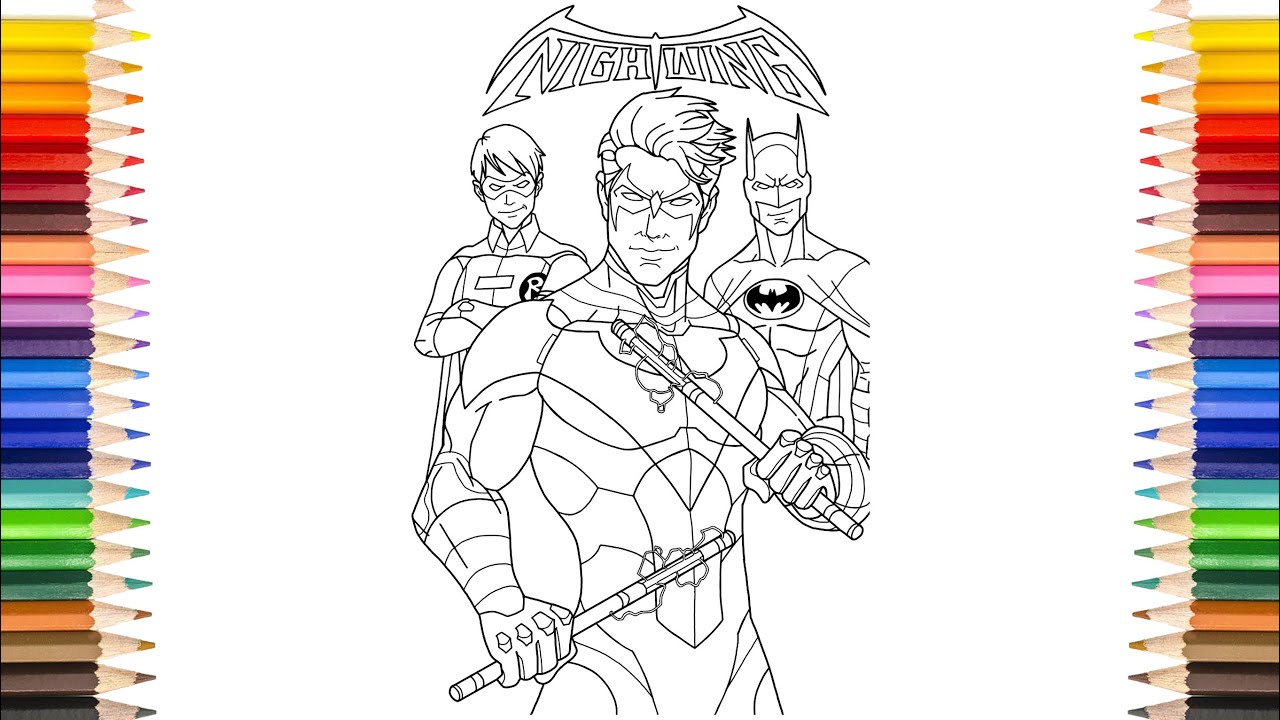 Nightwing coloring pages batman family coloring pages