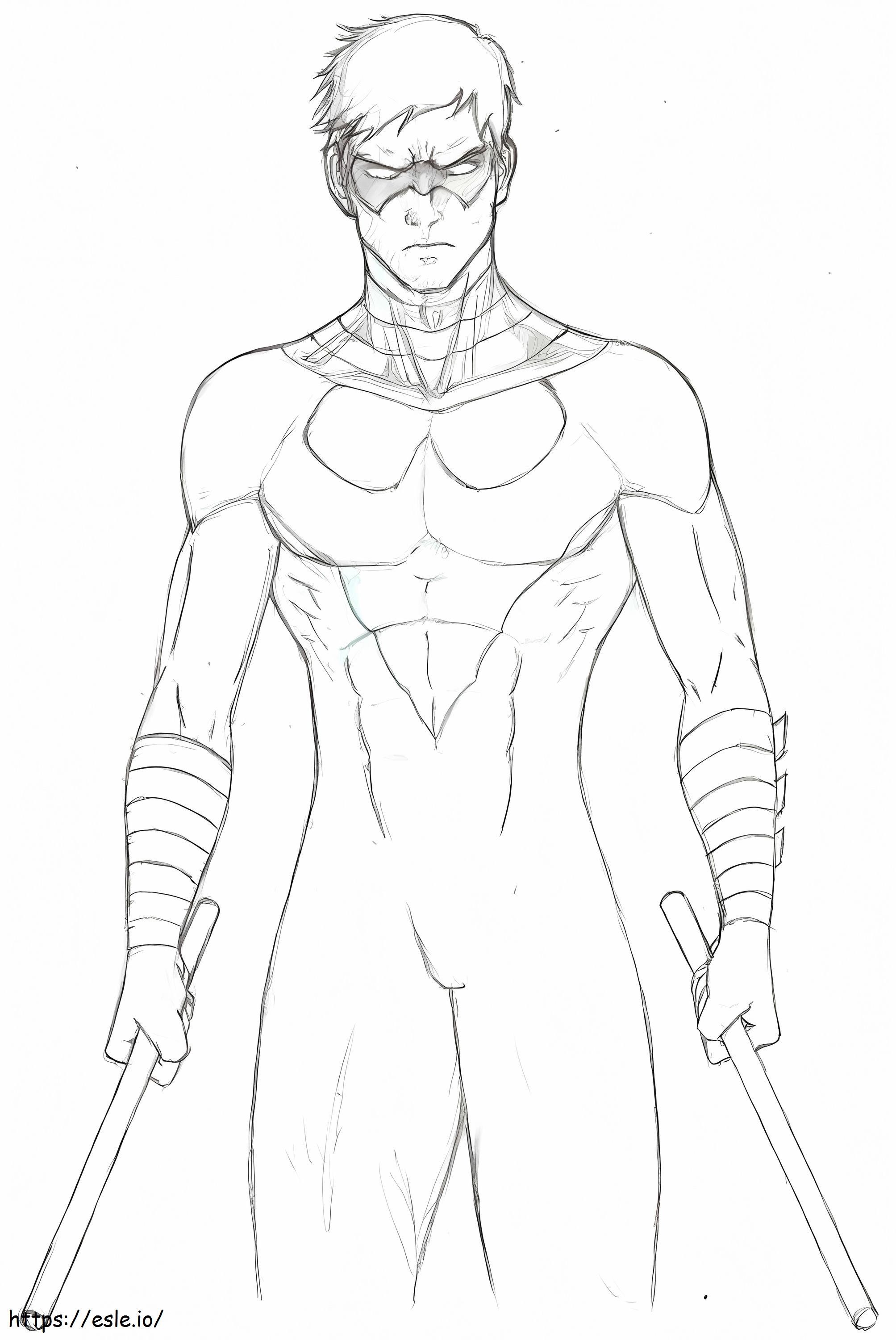 Cool nightwing coloring page