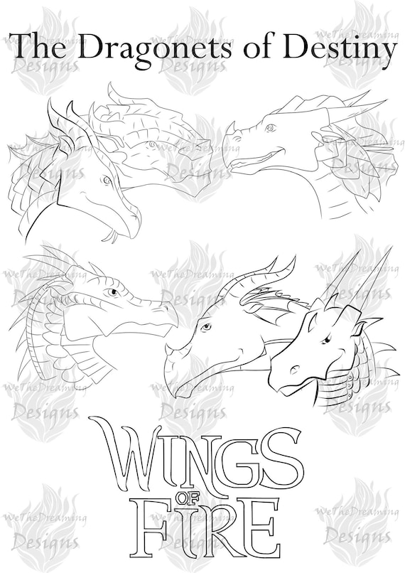 Wings of fire dragonets of destiny printable coloring page seawing sandwing mudwing rainwing nightwing