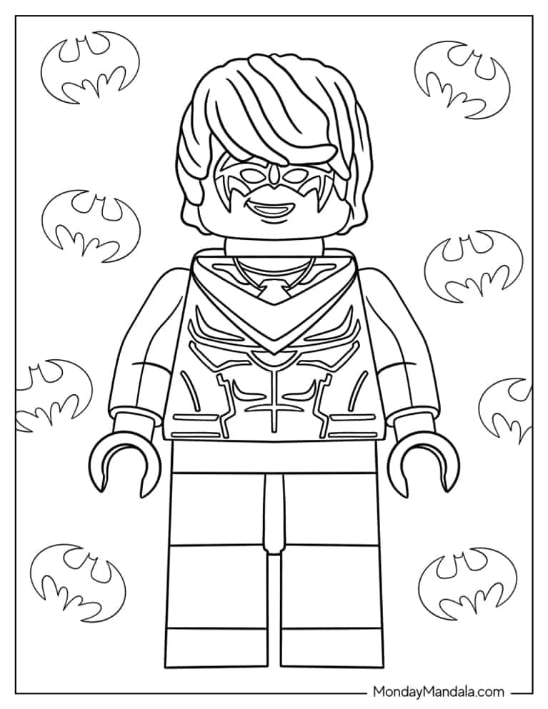 Lego batman coloring pages free pdf printables