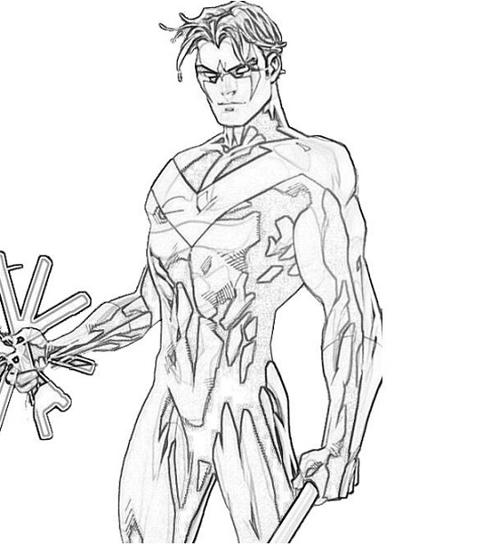 Printable nightwing coloring pages