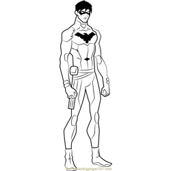 Nightwing coloring page for kids