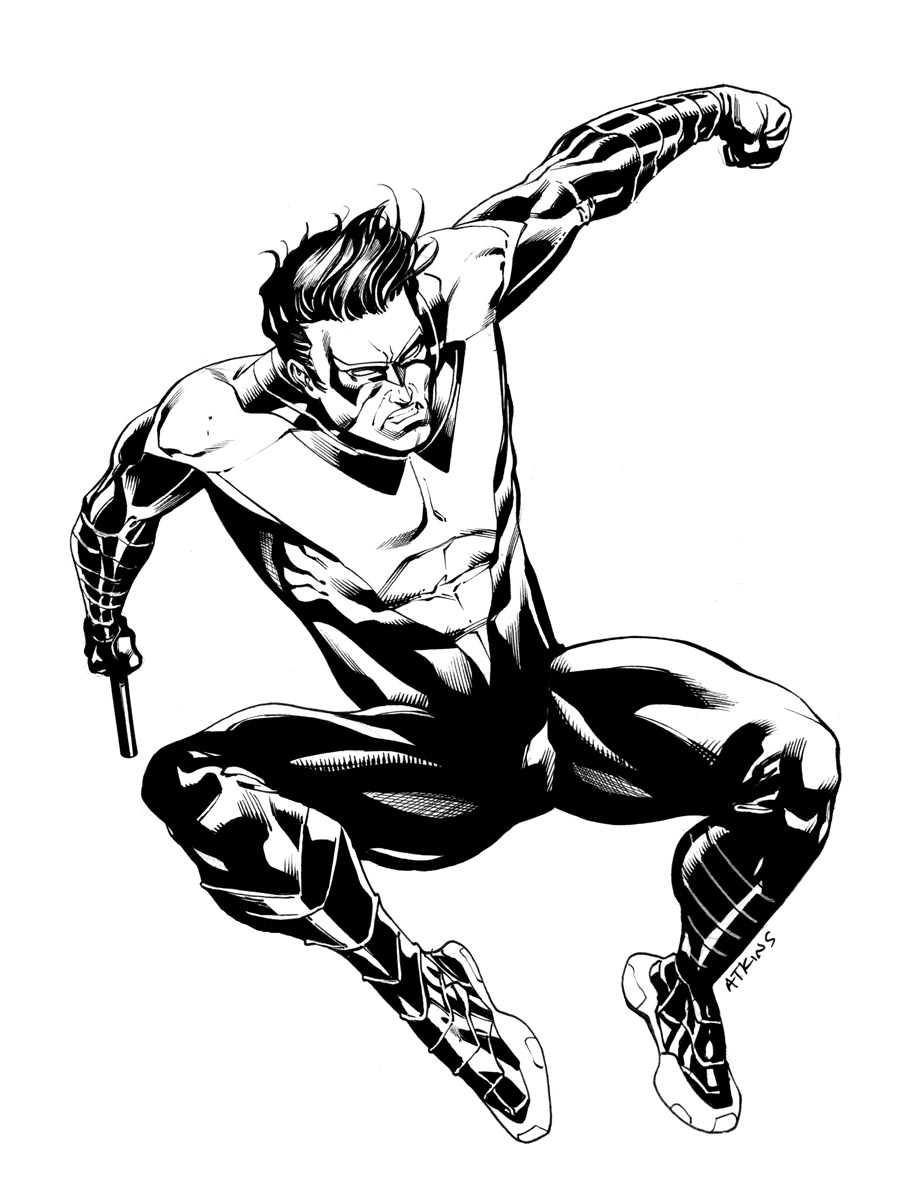 Free printable nightwing coloring pages for kids