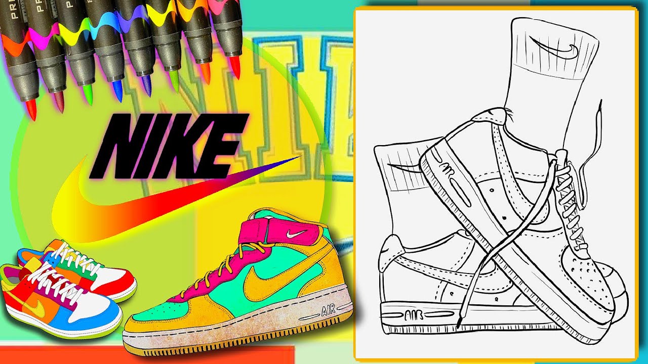 Coloring a pair of nike air max shoes alcohol based marker art