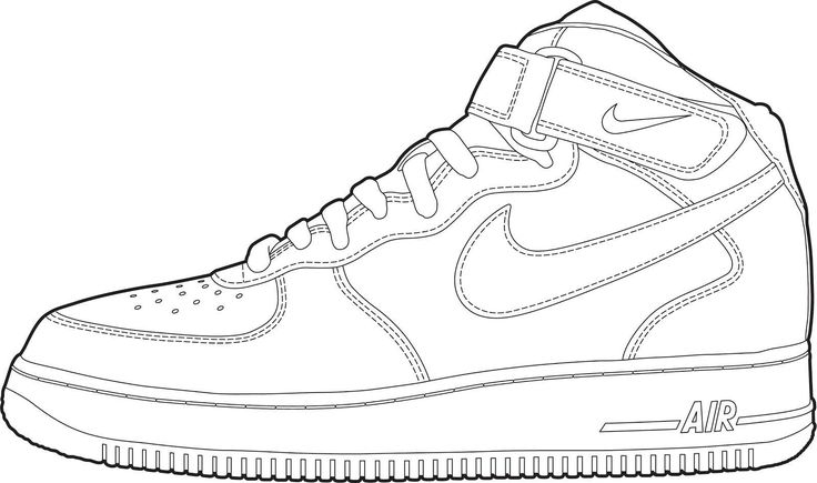 Printable coloring pages nike sneakers sketch pictures of shoes shoe sketches