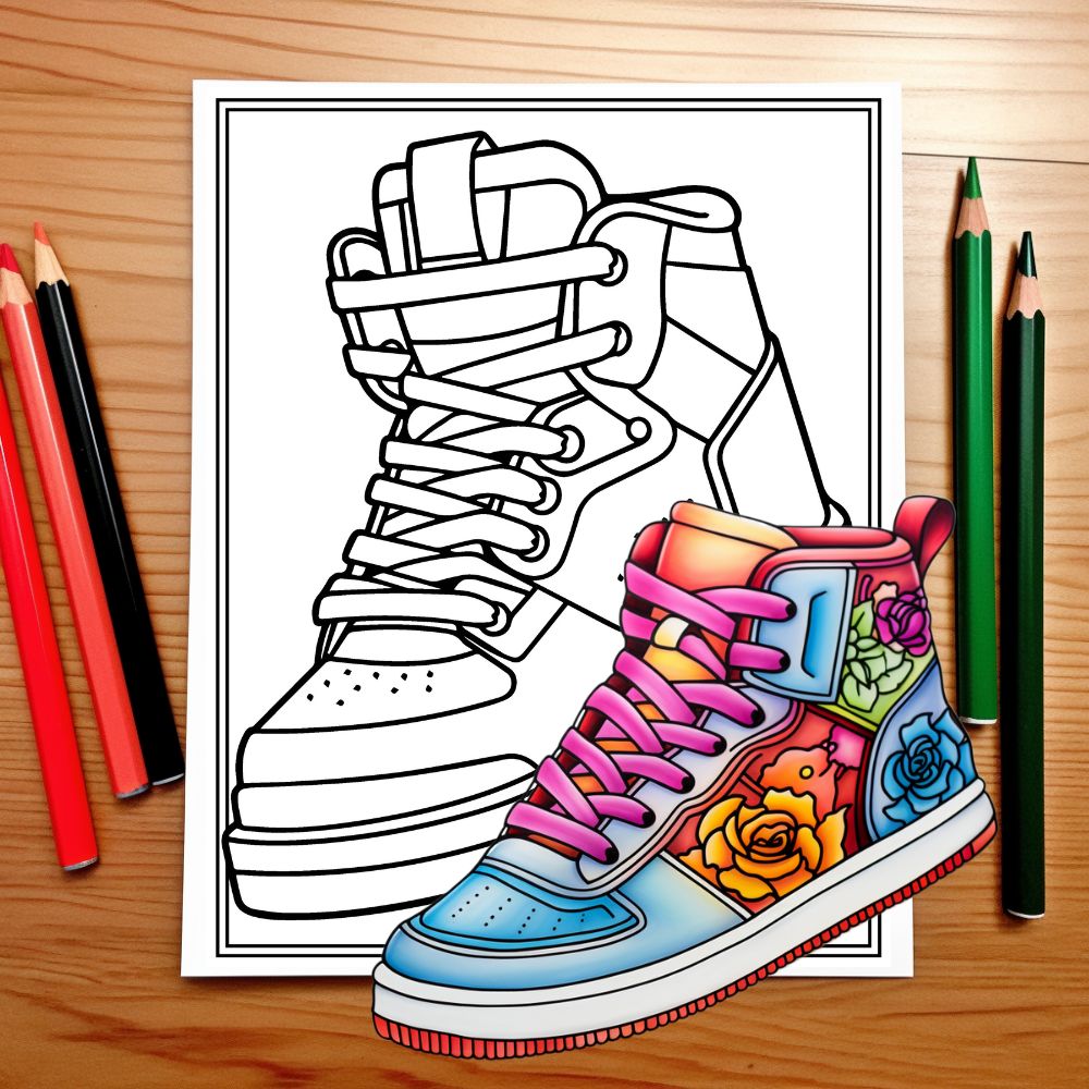 Sneaker coloring pages fashion designs coloring sheets made by teachers