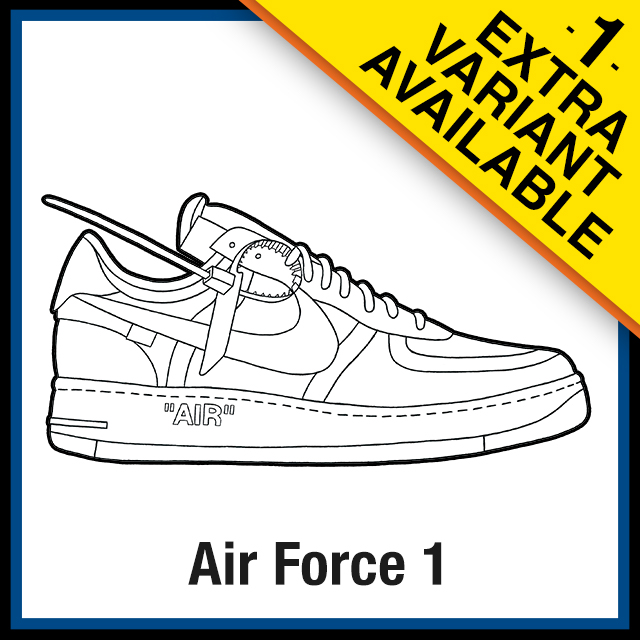 Nike air force off white sneaker coloring pages created by