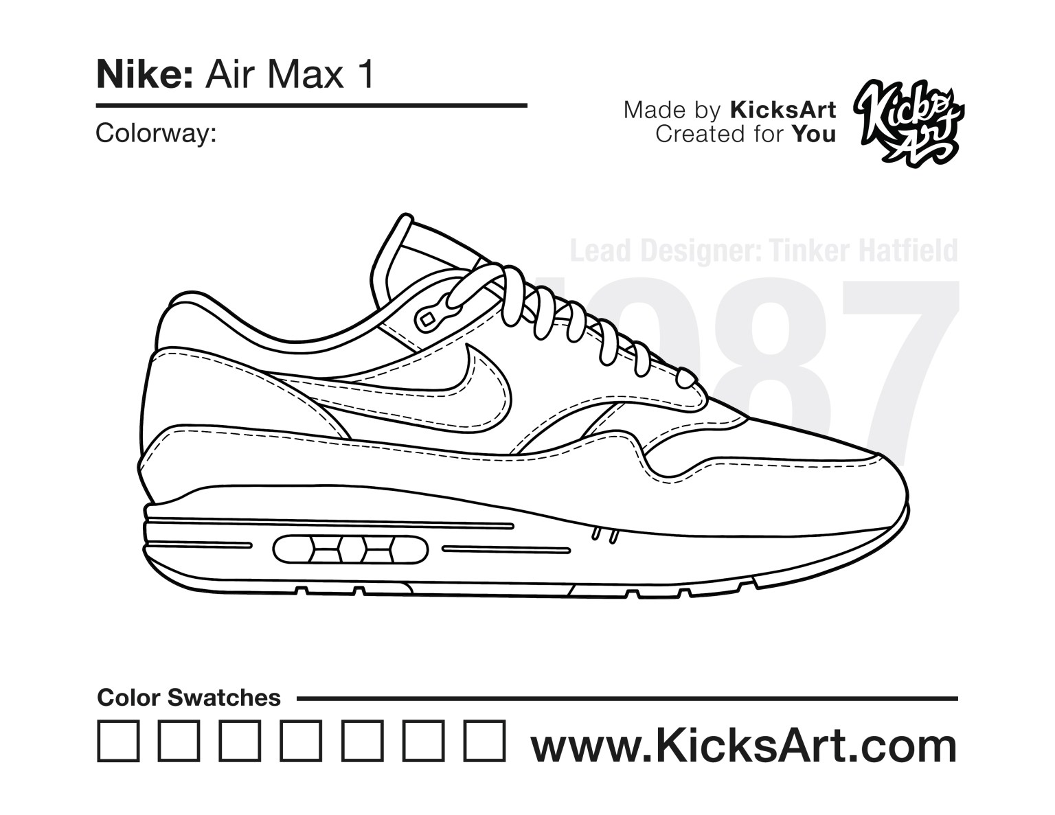 Nike air max sneaker coloring pages