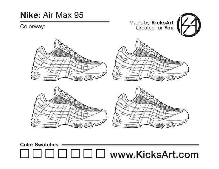 Nike air max sneaker coloring pages