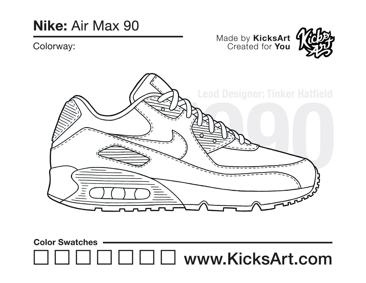 Nike air max sneaker coloring pages