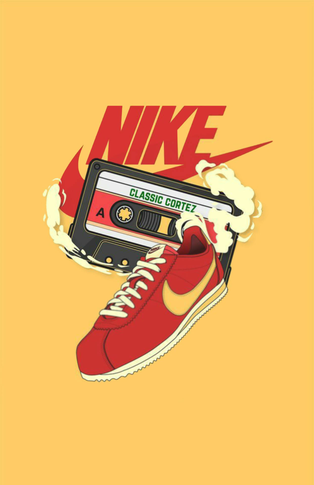 Download nike cartoon shoe art wallpaper