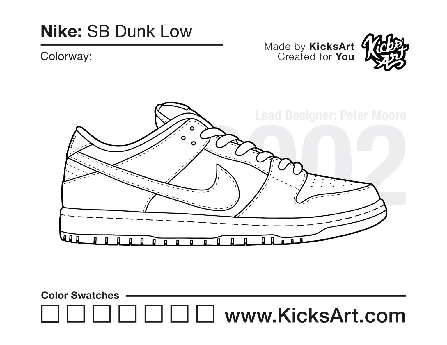 Nike sb dunk low sneaker coloring pages