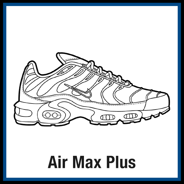 Nike air max plus sneaker coloring pages