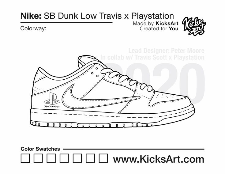 Nike sb dunk low sneaker coloring pages